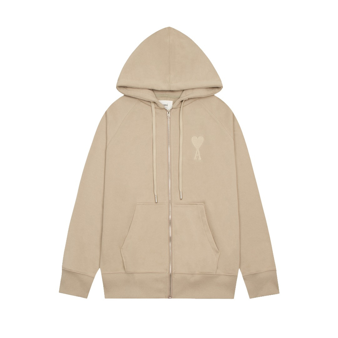 Veste Ami Paris Marron Cœur Marron