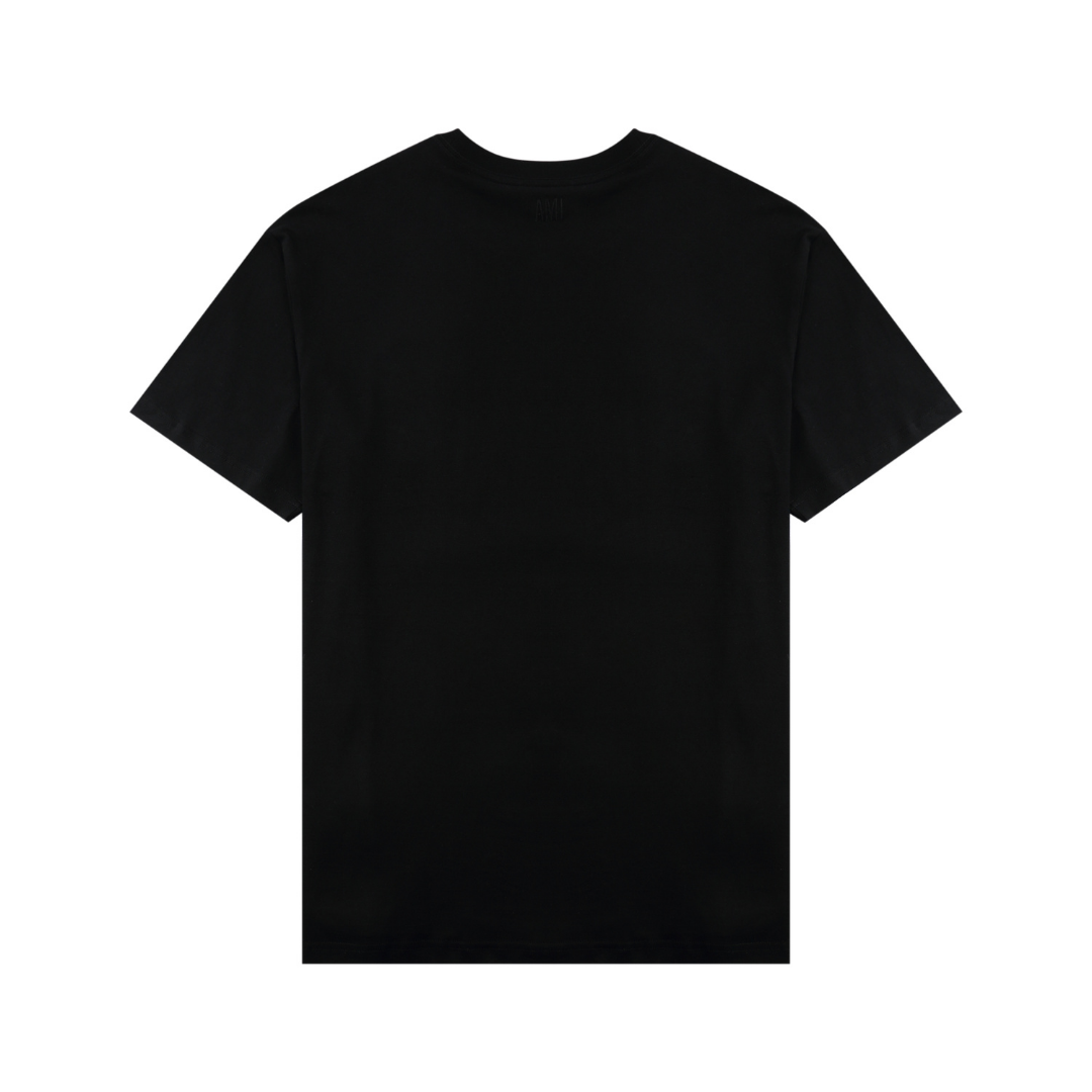 Ami Paris T-Shirt mit rotem Herz in Schwarz