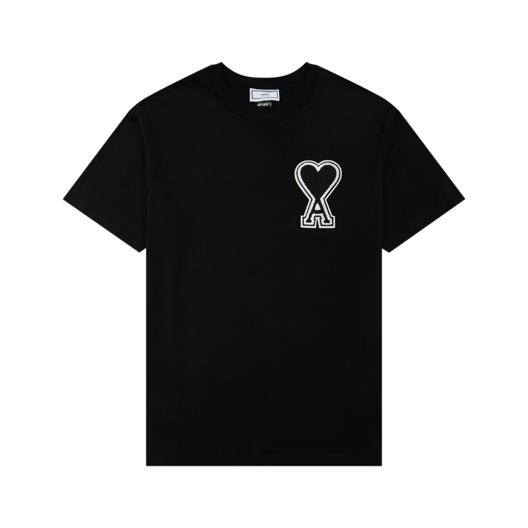 T-shirt Ami Paris Noir Coeur Noir