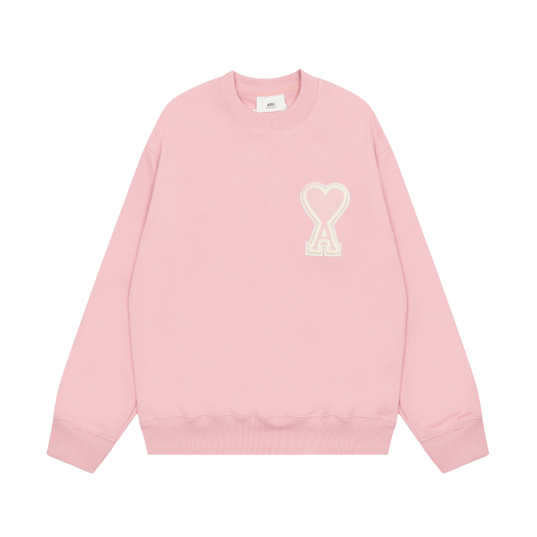 Pull Ami Paris Rose Coeur Rose