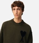 Ami Khaki Schwarzer Pullover mit Herz