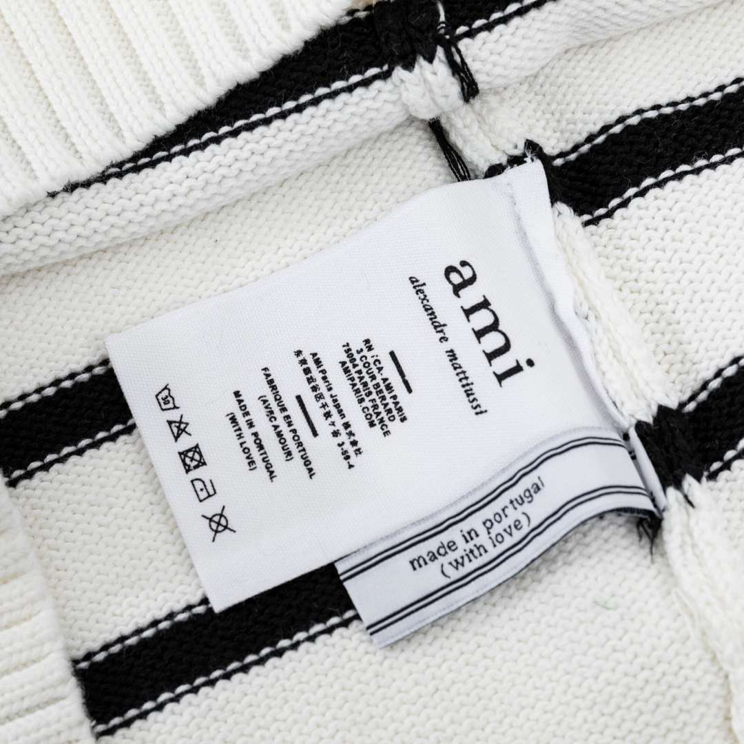 Pull Ami Paris Marin Blanc