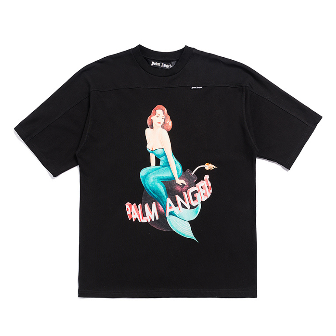 Palmen-Meerjungfrau-T-Shirt