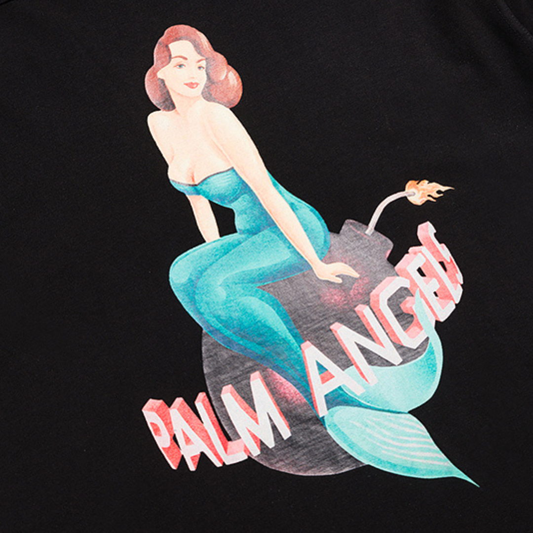 Palmen-Meerjungfrau-T-Shirt