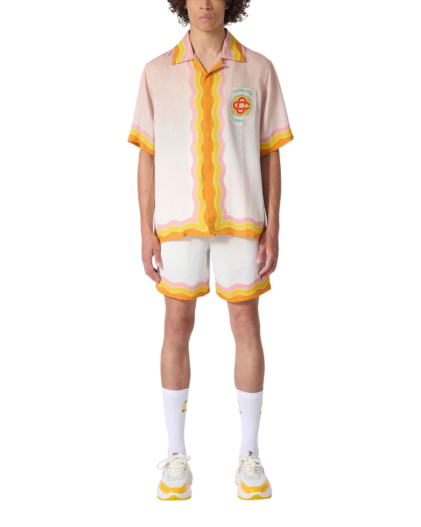 Rainbow Monogram Silk Shirt