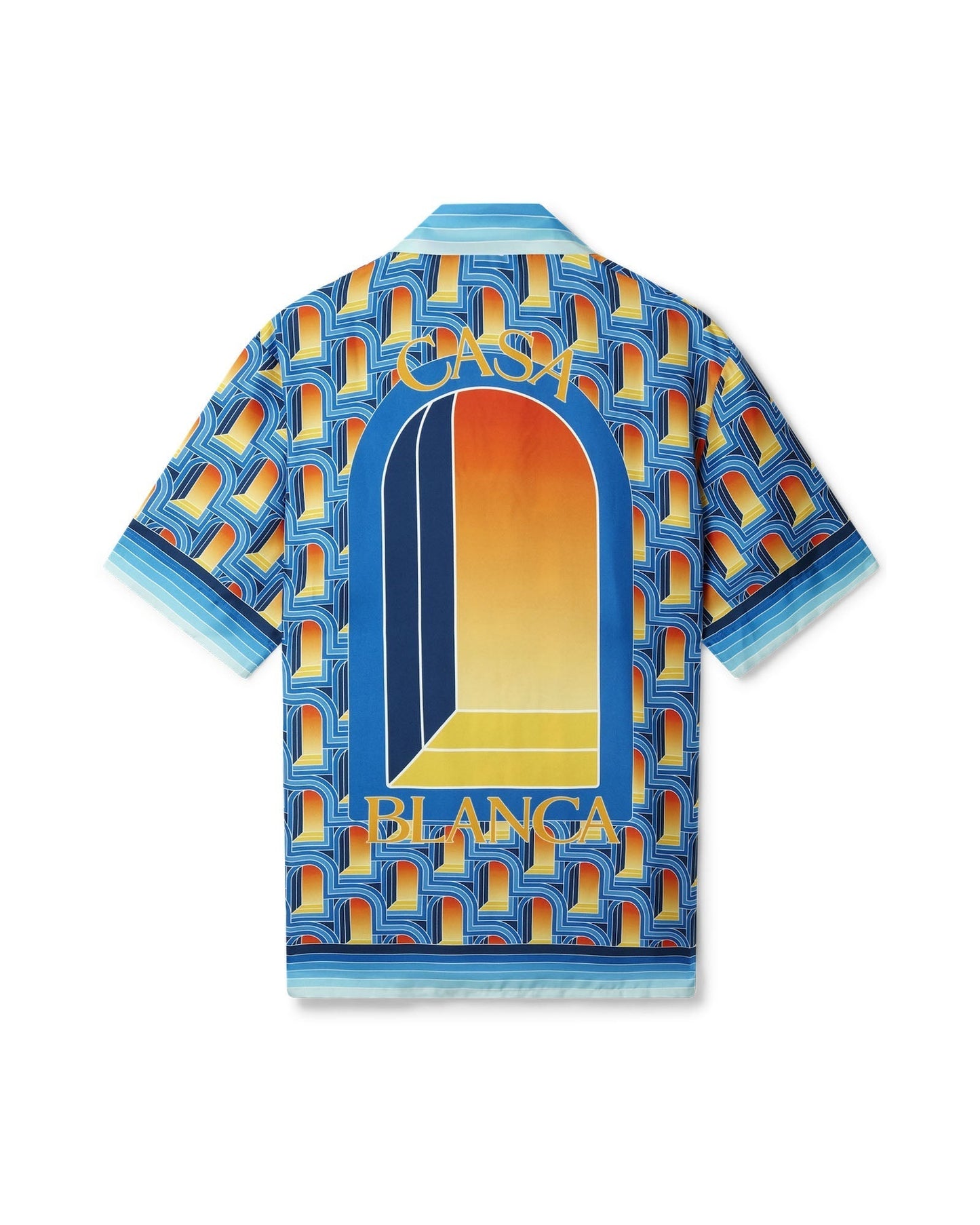 L'Arche De Nuit Cuban Collar Silk Shirt