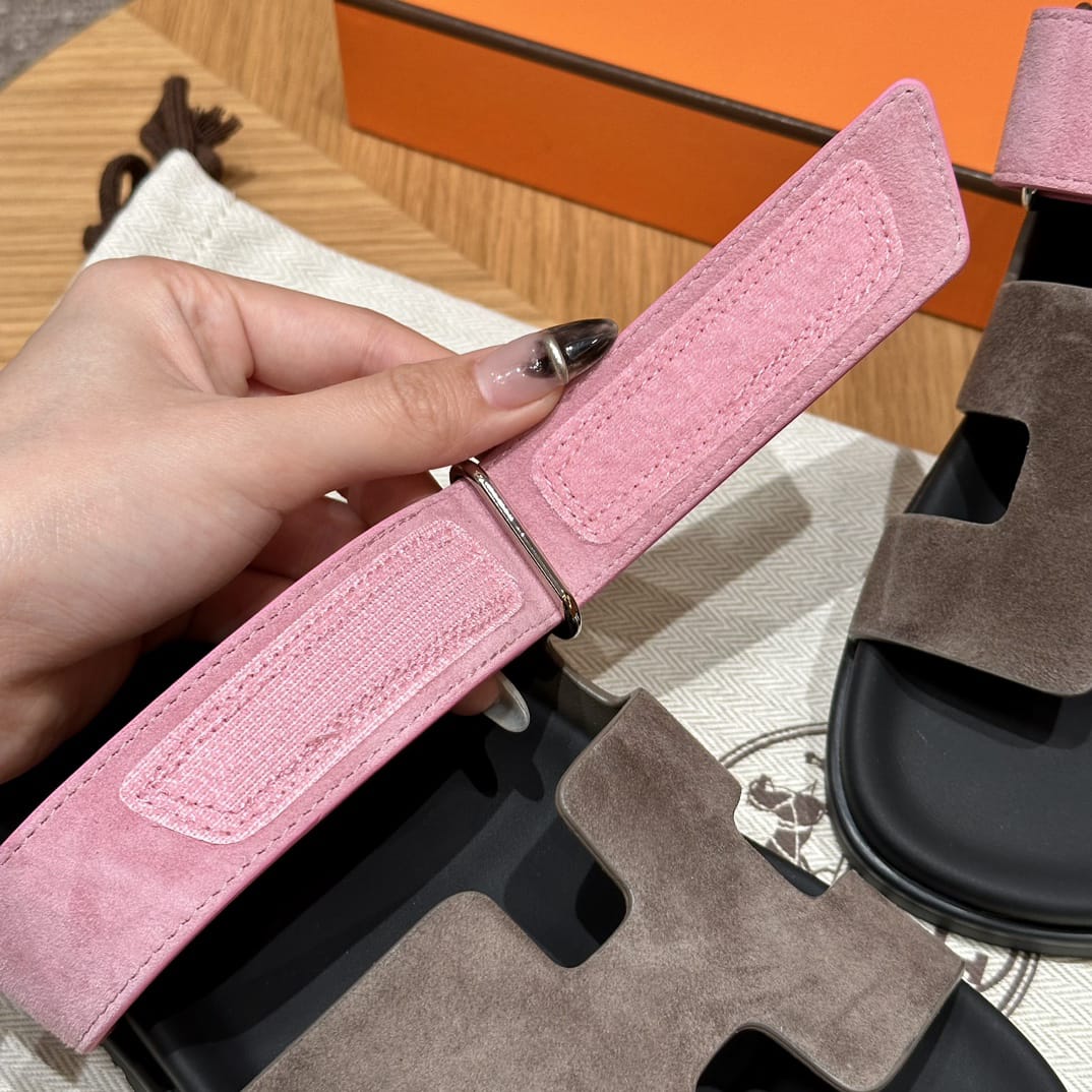 Hermès Braune & Rosa Zypern Sandalen