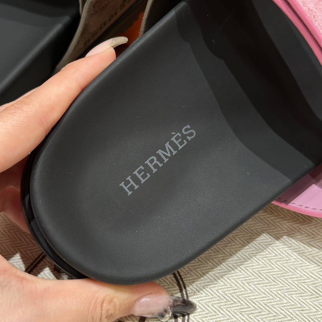 Hermès Braune & Rosa Zypern Sandalen
