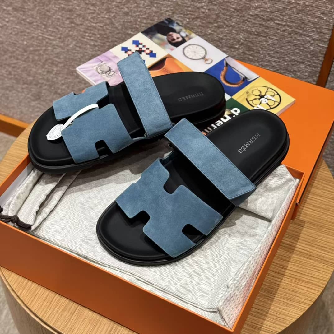 Hermès Blaue Zypern-Sandalen