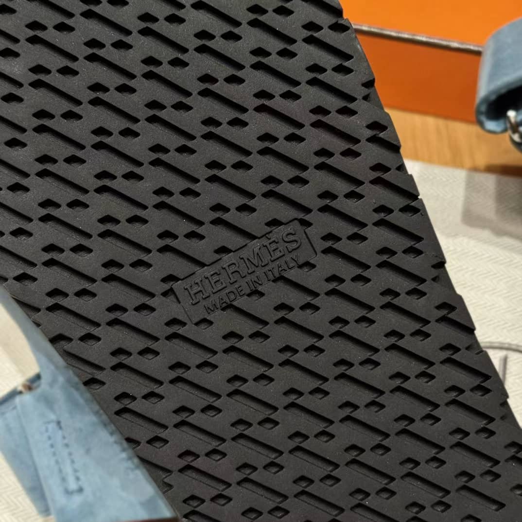 Hermès Blaue Zypern-Sandalen