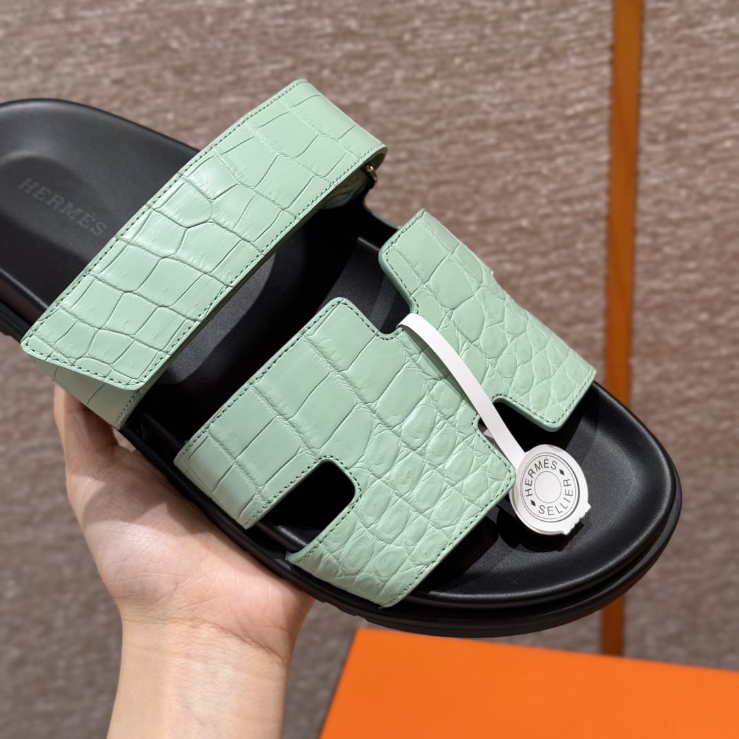 Hermès Cyprus Sandalen Cayman Blau