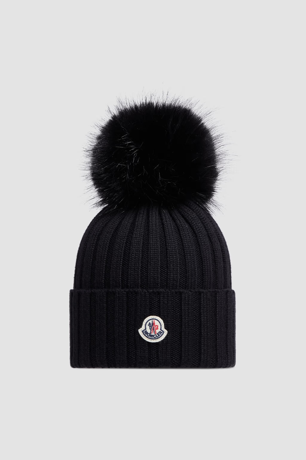 Bonnet en laine avec pompon Noir