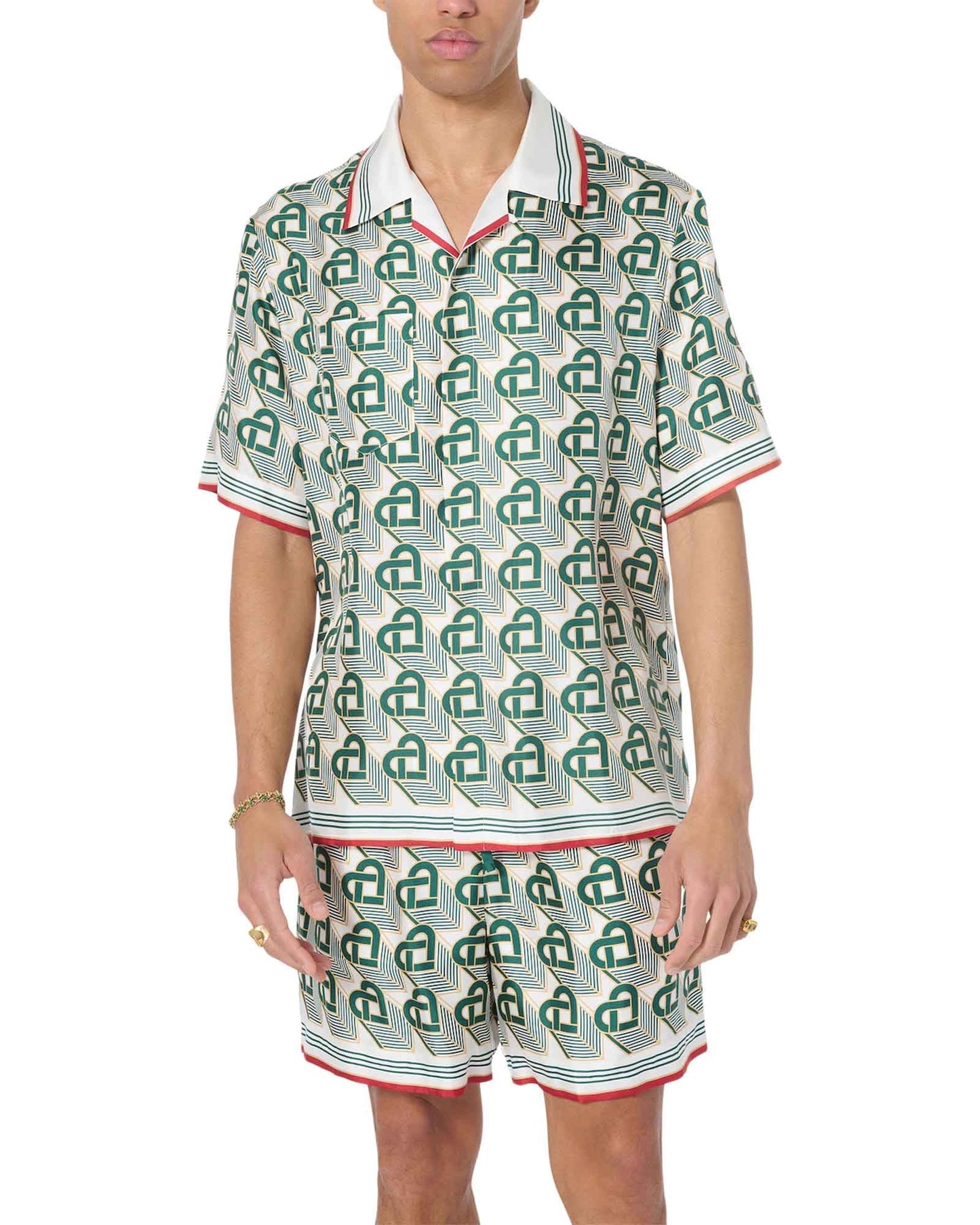 Heart Monogram Silk Shirt