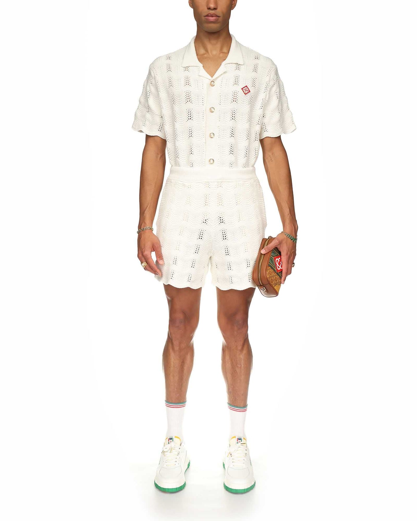 Gehäkelte Shorts mit Wellenmuster