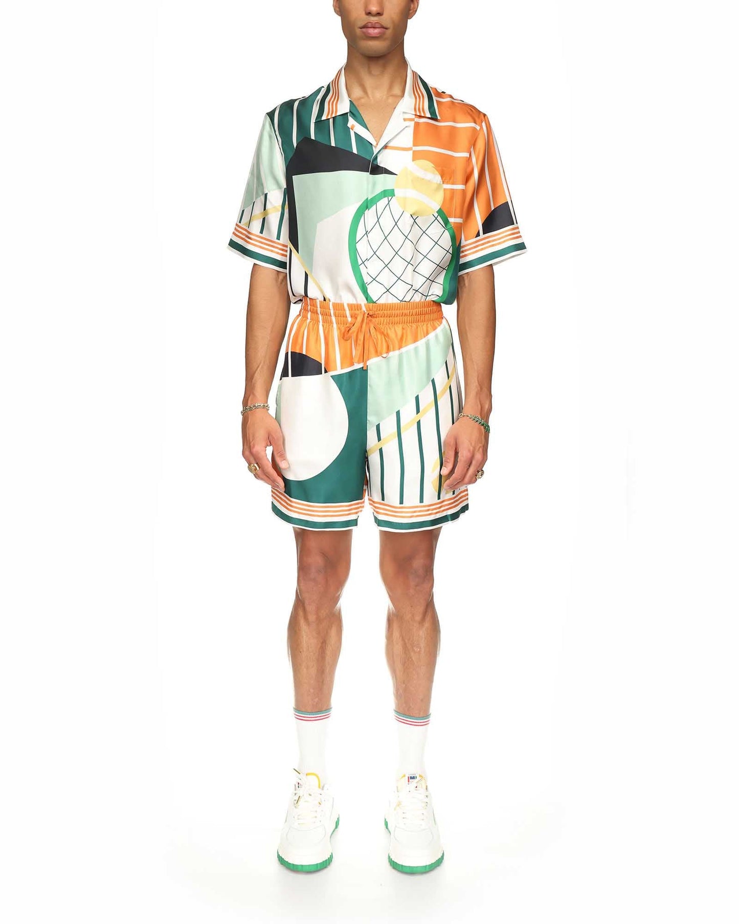Court Abstrait Silk Shorts