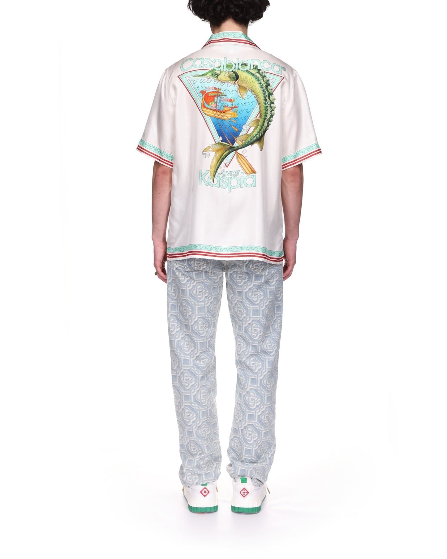 Casablanca Caviar Kaspia Cuban Collar Silk Shirt