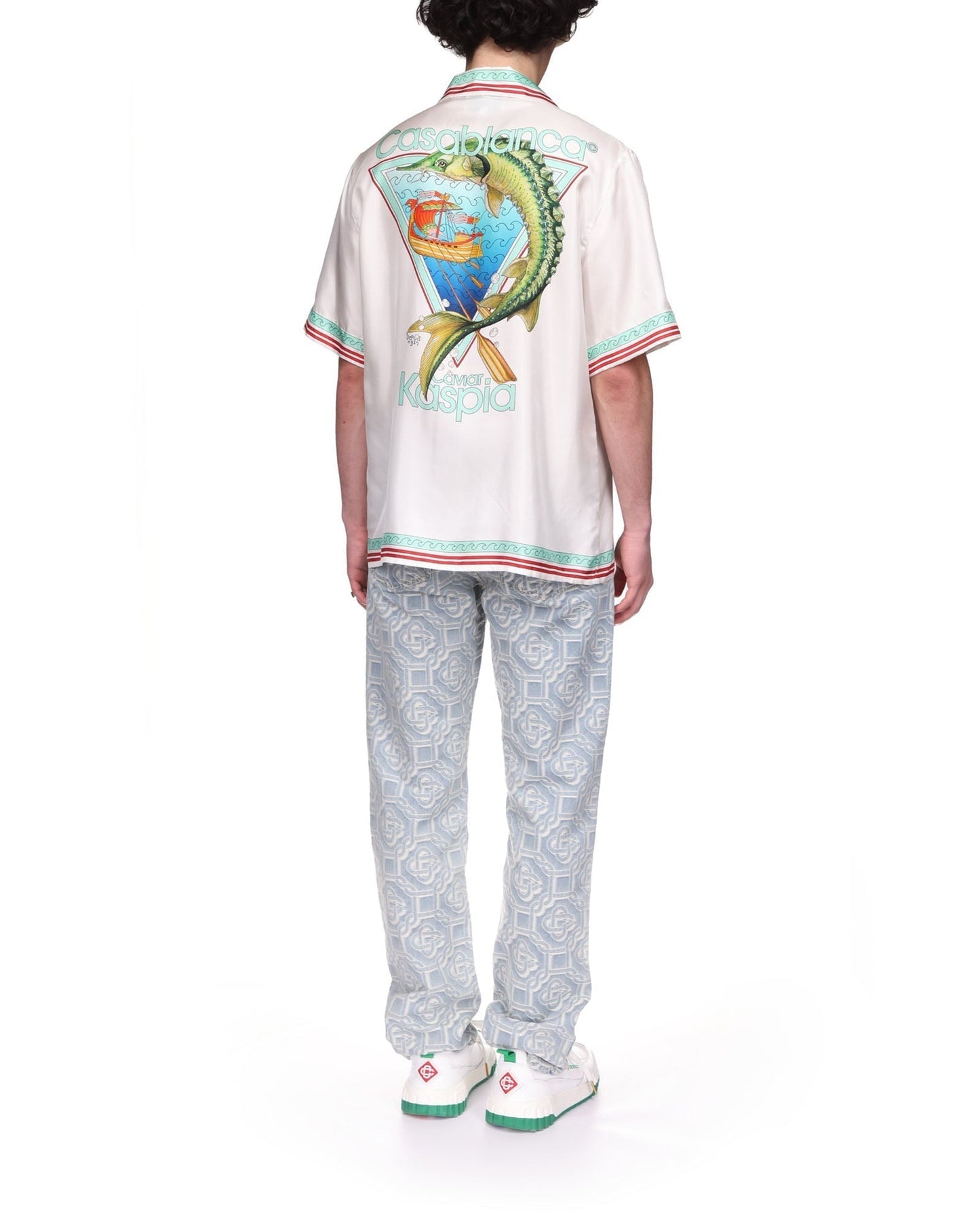 Casablanca Caviar Kaspia Cuban Collar Silk Shirt