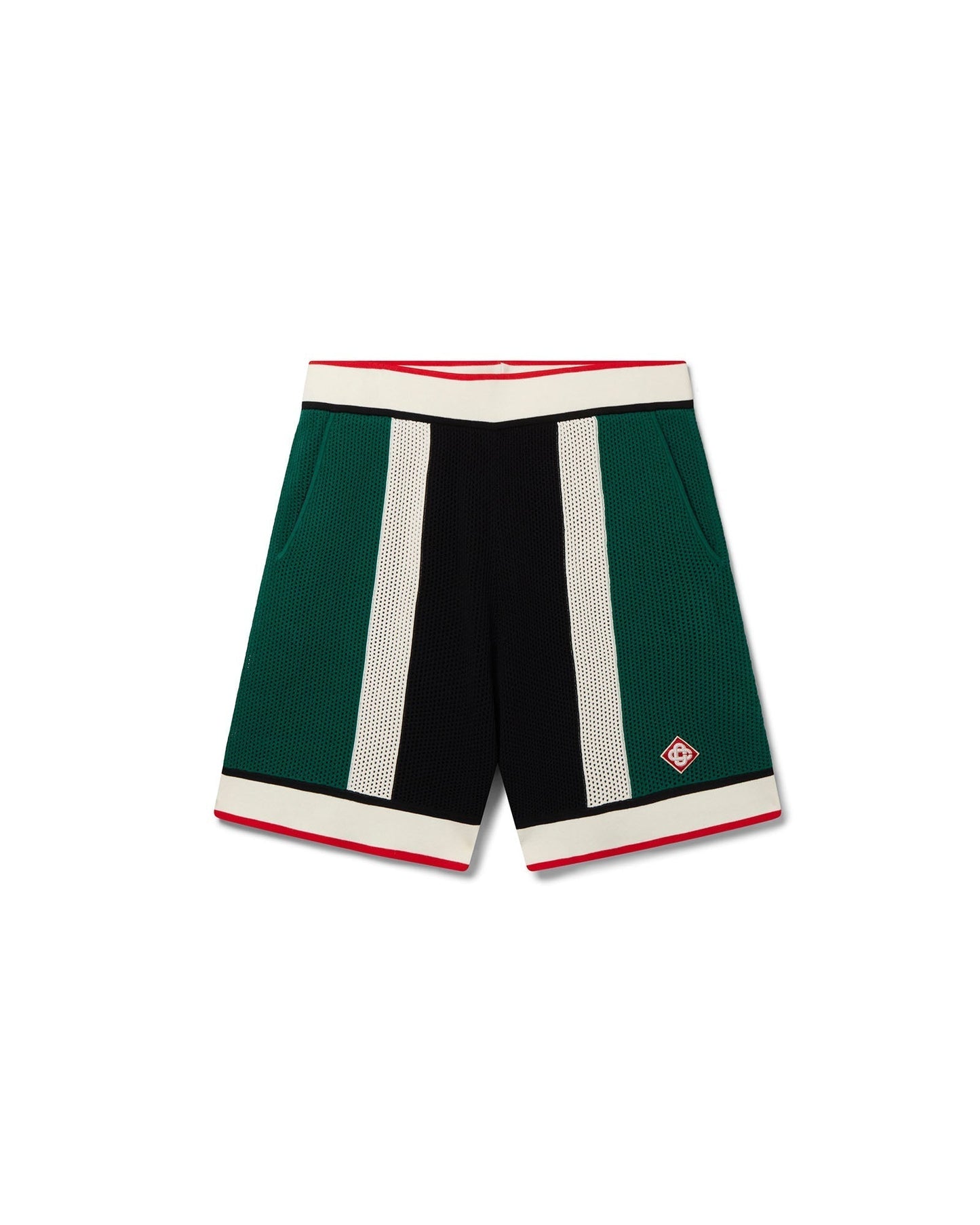 Gestreifte Mesh-Shorts