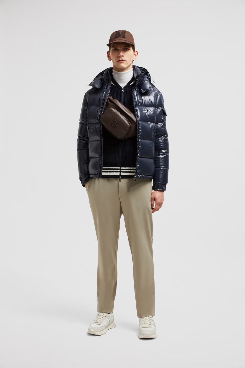 Doudoune courte à capuche Moncler Maya Bleu nuit