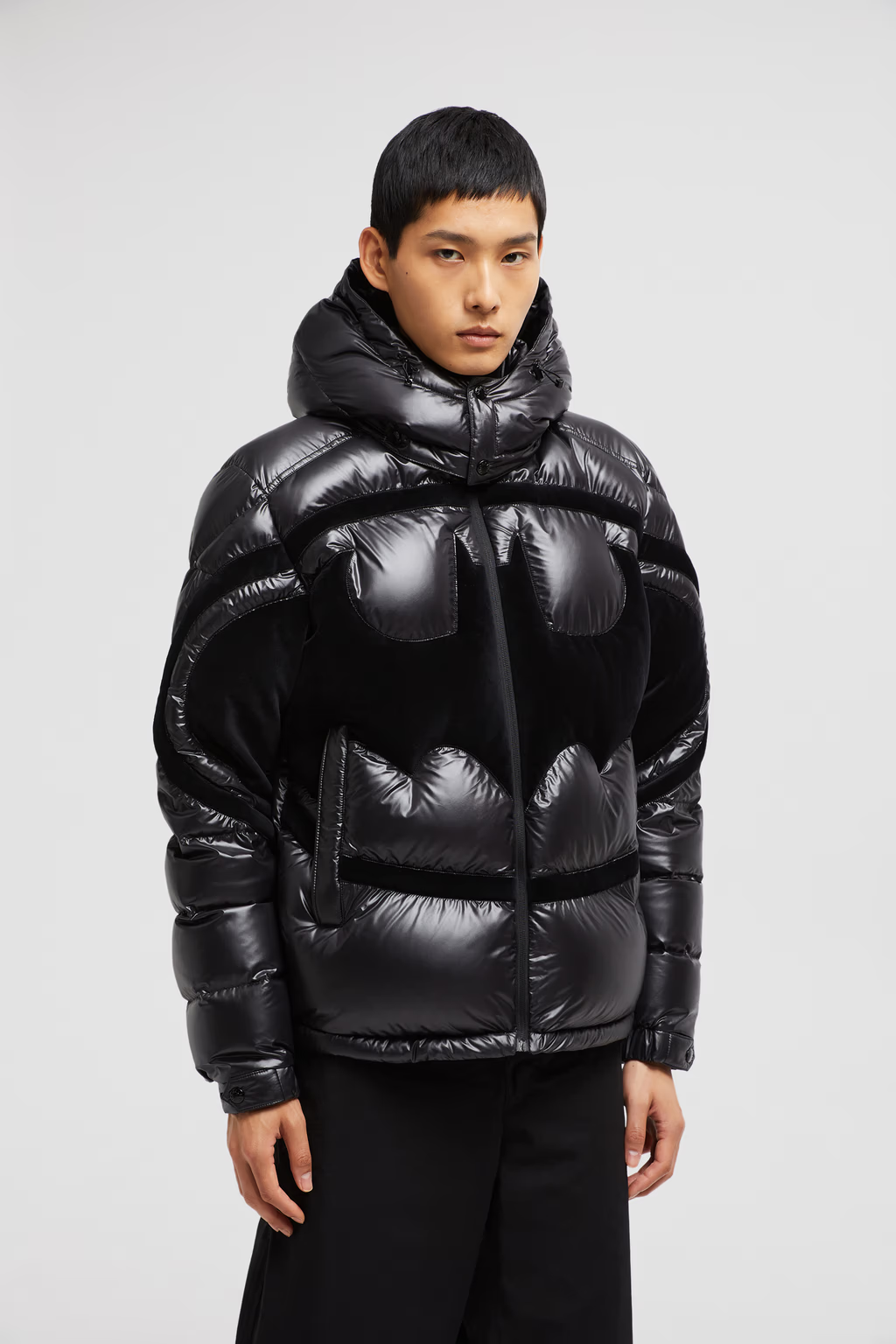 Moncler Solander Batman schwarze Daunenjacke