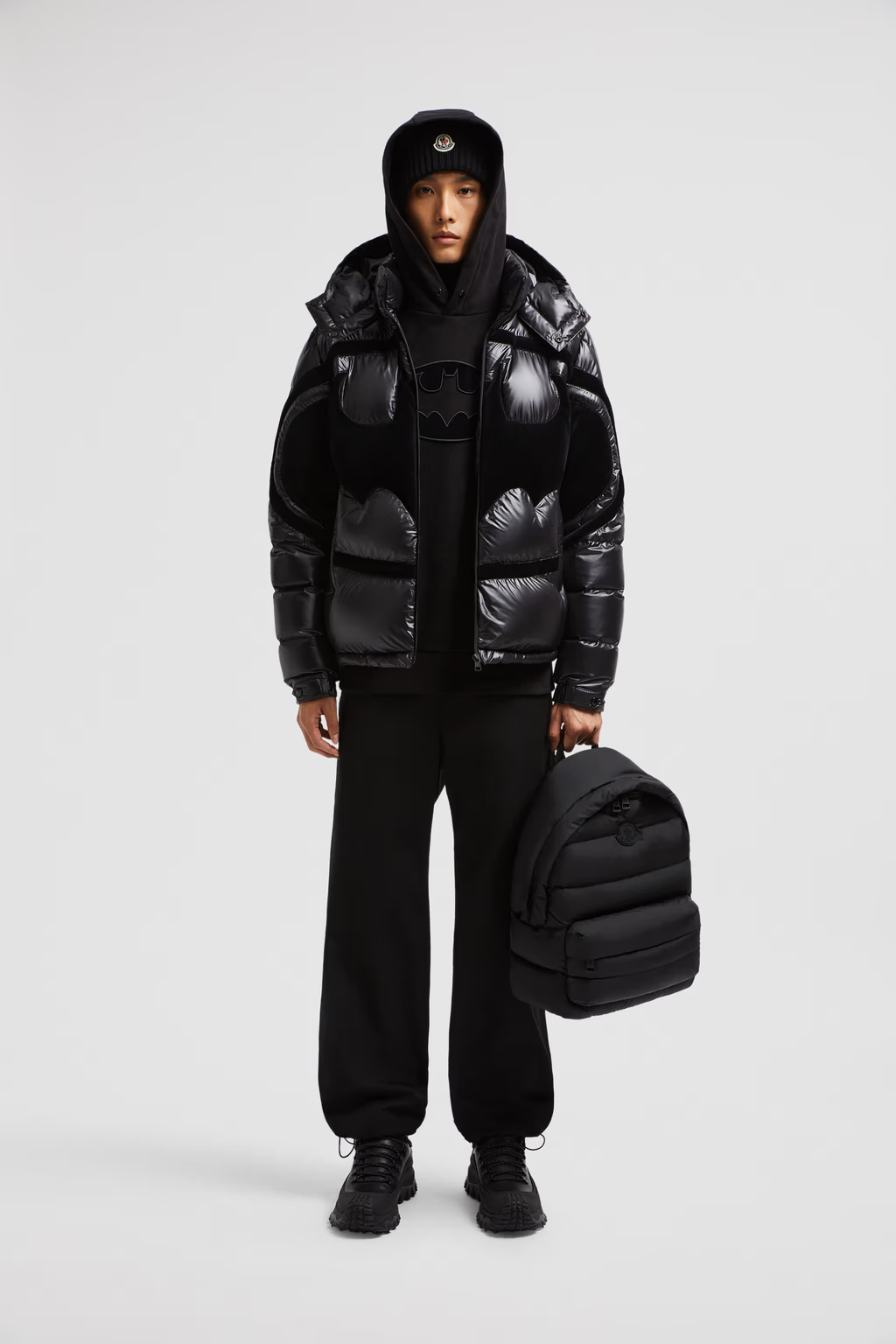 Moncler Solander Batman schwarze Daunenjacke