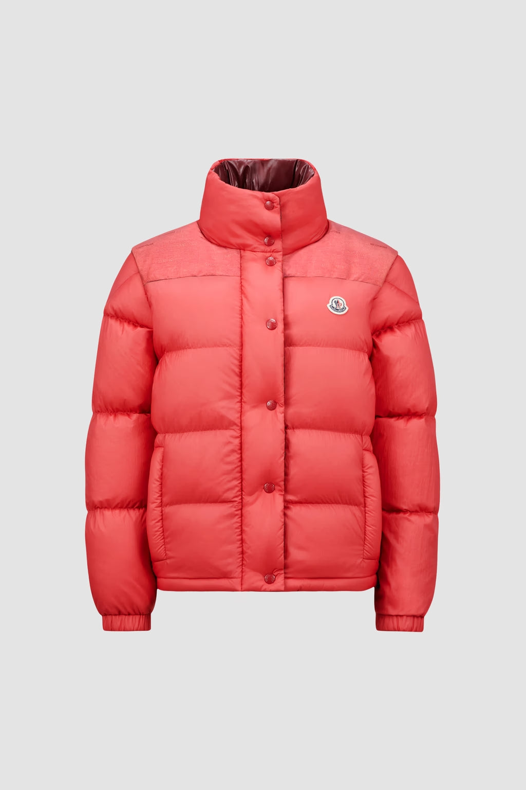Moncler Verone Reversible Kurze Daunenjacke Korallenrot