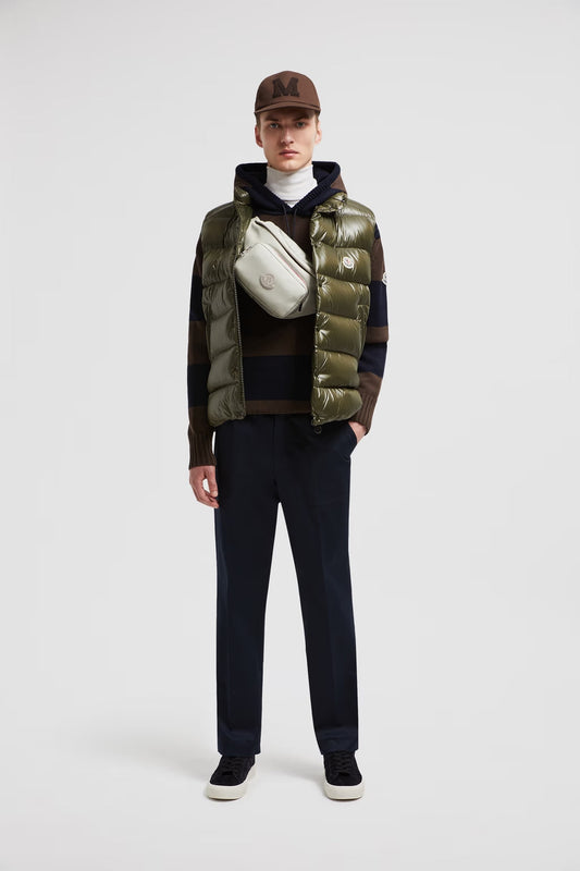 Moncler Tibb ärmellose Daunenjacke Olivgrün