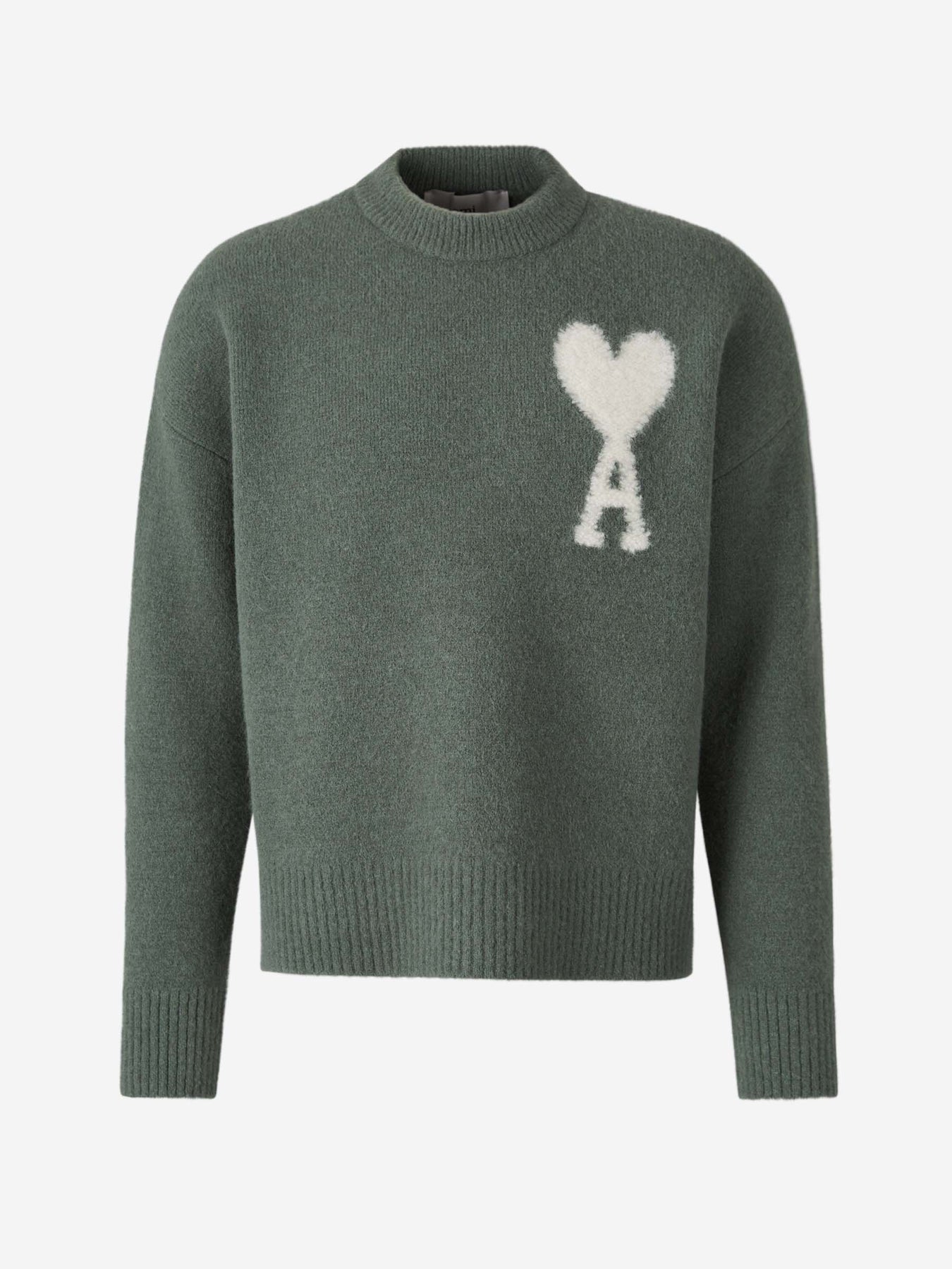 Grüner Friend Pullover mit weißem Herz