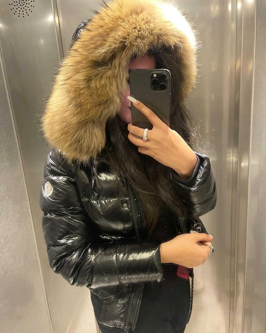Moncler Badyf Schwarze kurze Daunenjacke mit Kapuze