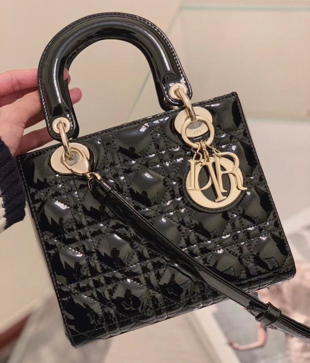 Sac Dior Lady Lac Noir des Caraïbes