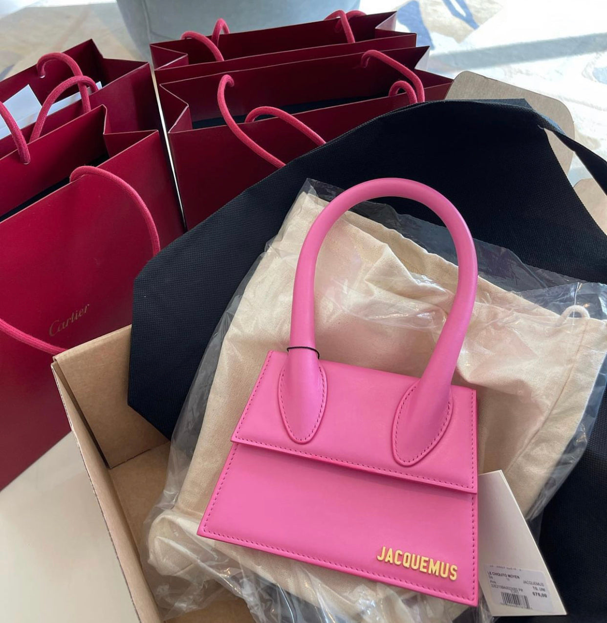 Sac Jacquemus Chiquito Moyen Rose