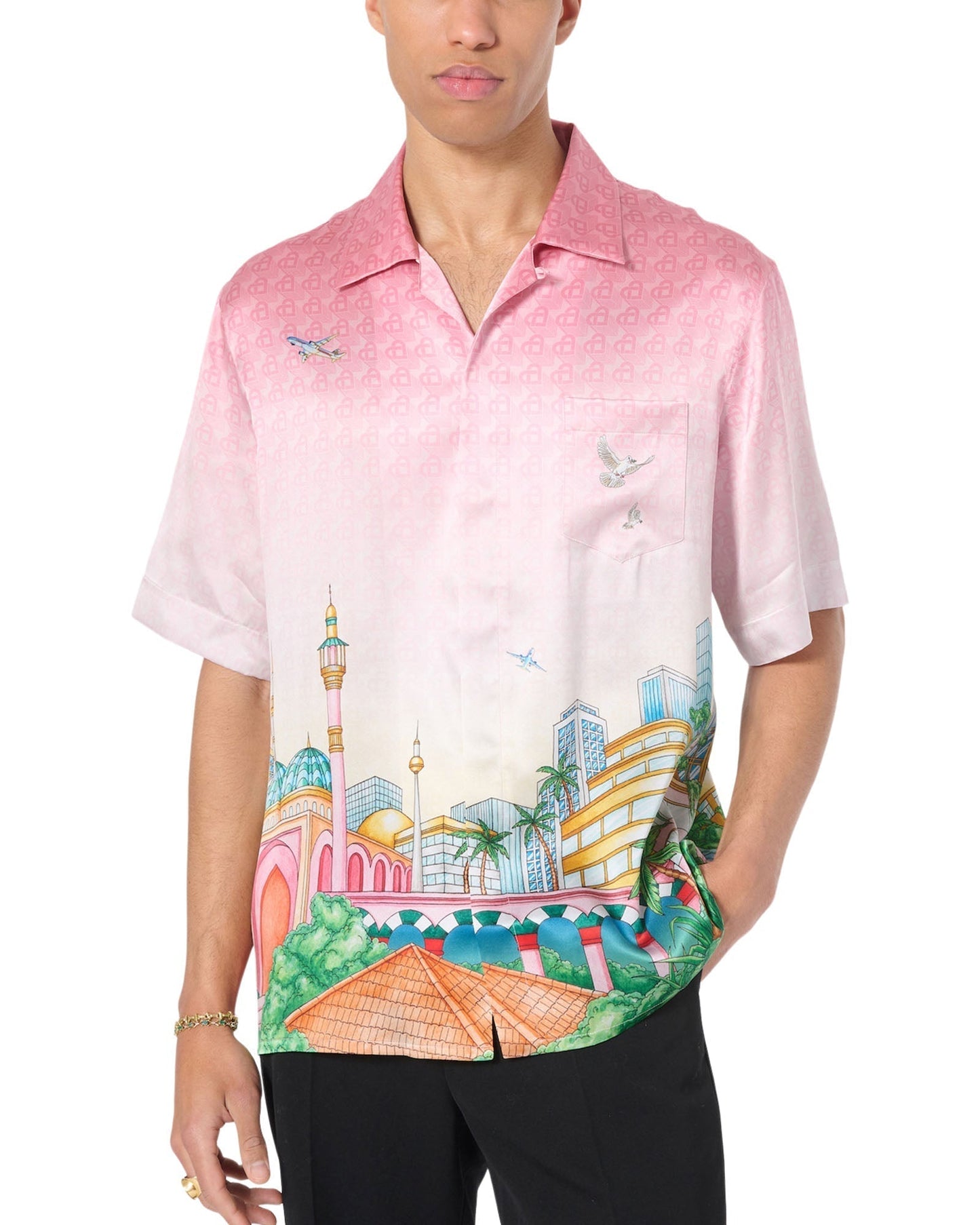 Morning City View Silk Shirt