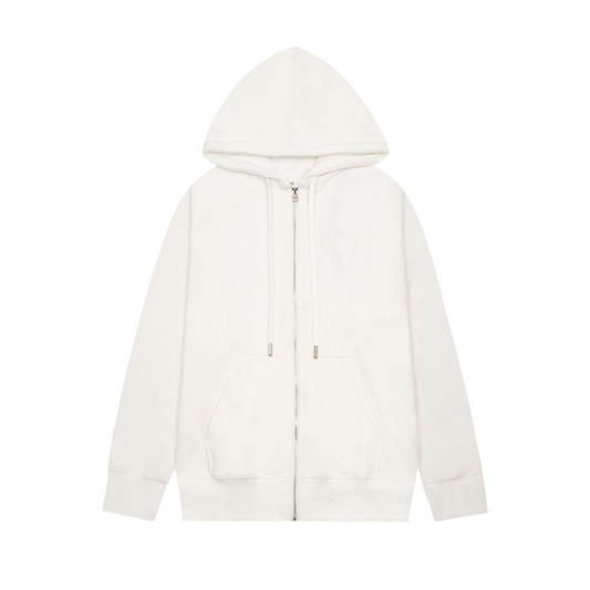 Ami Paris Weiße Jacke mit weißem Herz