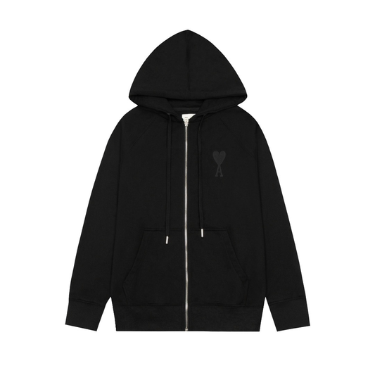 Ami Paris Schwarze Jacke mit schwarzem Herz