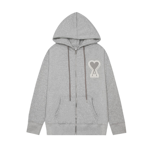 Ami Paris – Graue Jacke mit Herzmotiv