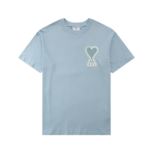 Blaues Ami Paris T-Shirt mit blauem Herz