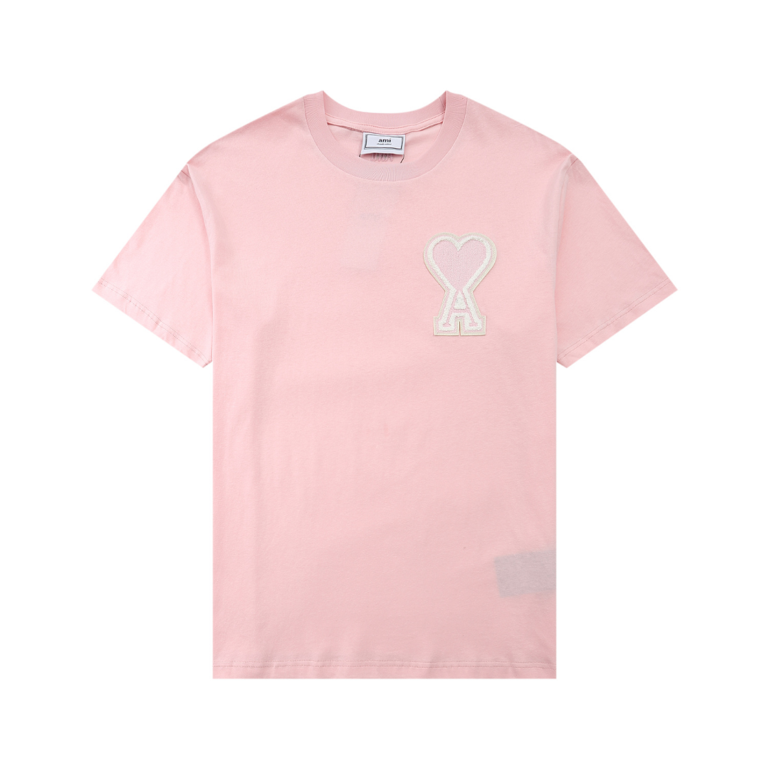 Rosa Herz Ami Paris T-Shirt