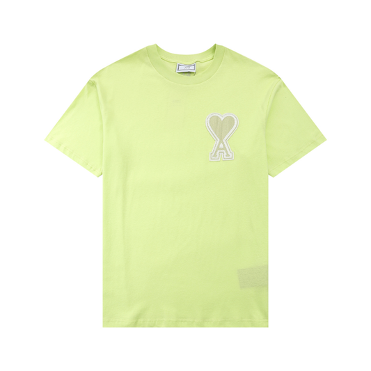 Gelbes T-Shirt mit weißem Herz von Ami Paris