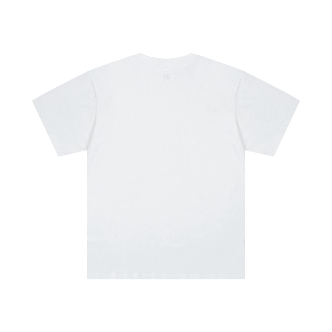 T-Shirt Ami Paris Weiß Herz Rot Klein