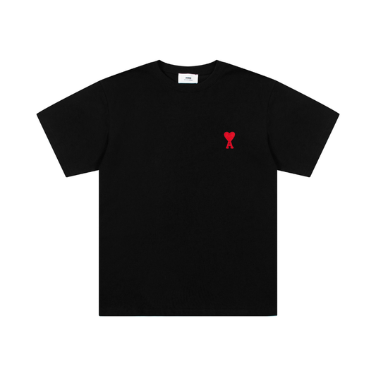 Little Paris – T-Shirt „Ami“ in Schwarz und Rot mit Herzmotiv