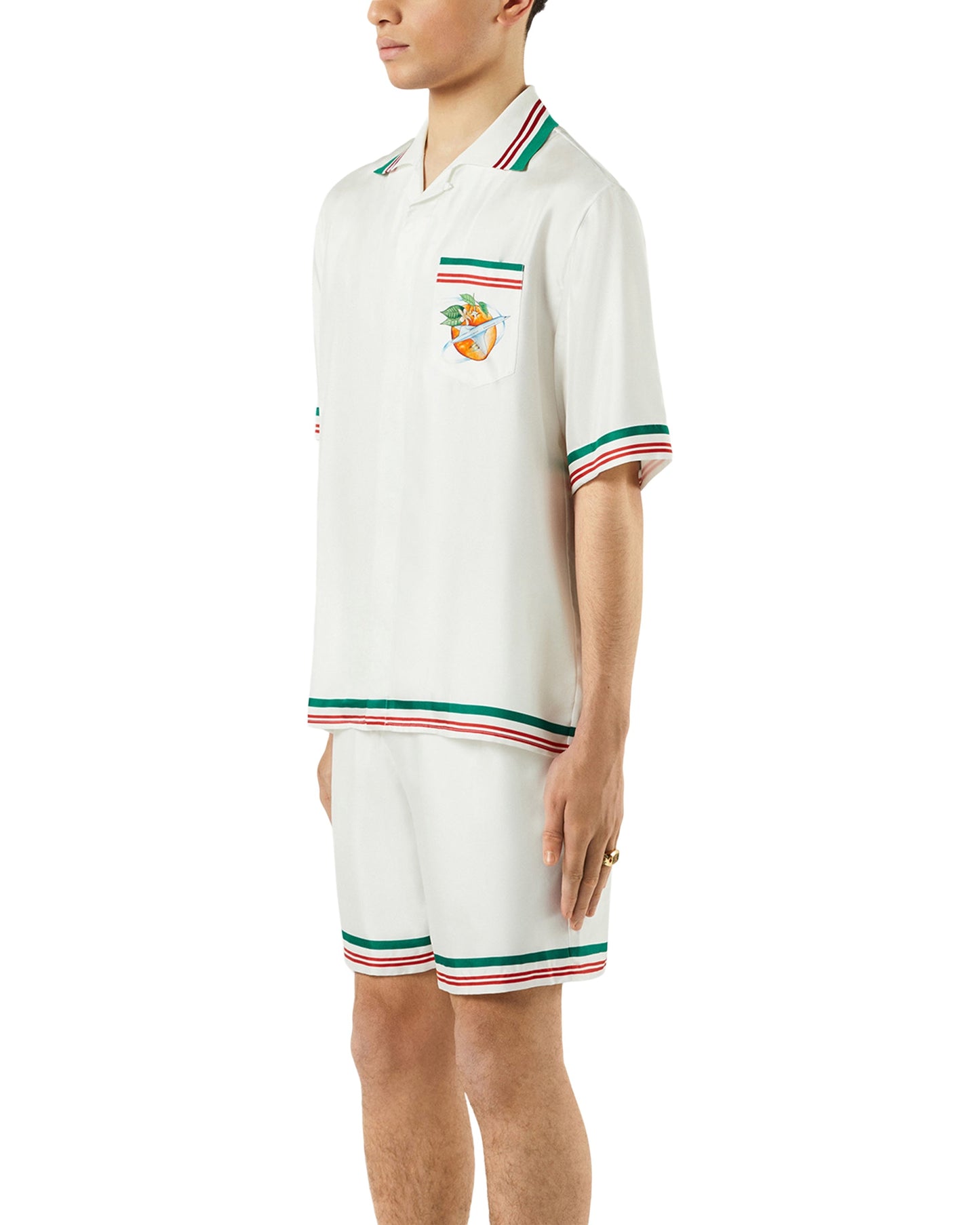 Orbite Au Tour De L'Orange Silk Shirt
