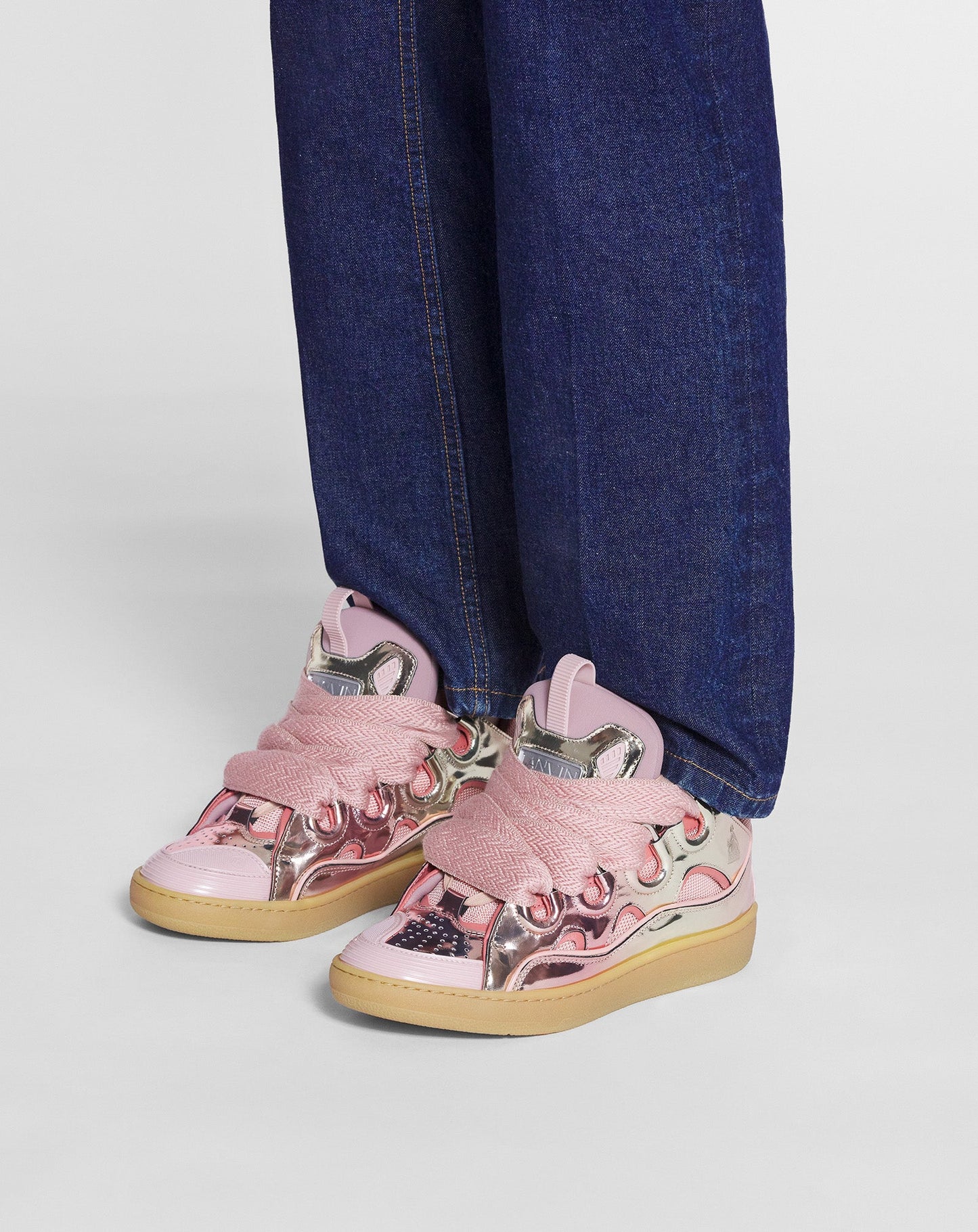 Lanvin Rosa-Weiße Turnschuhe