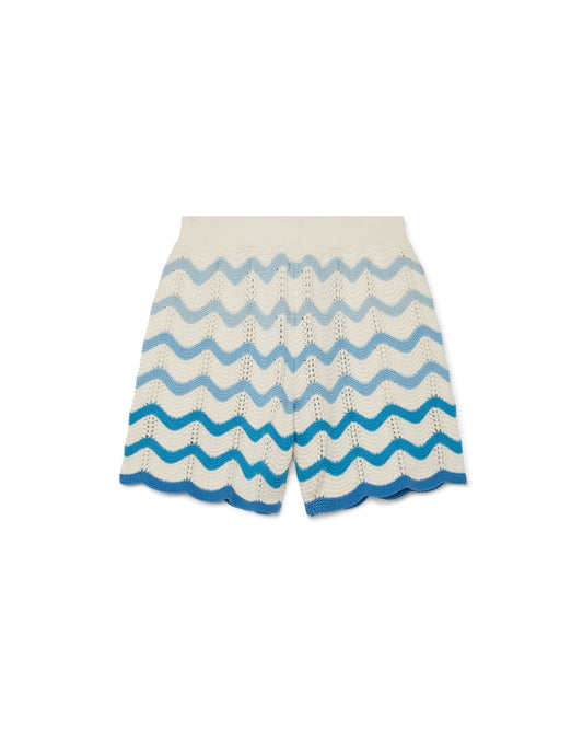 Blue Gradient Crochet Shorts