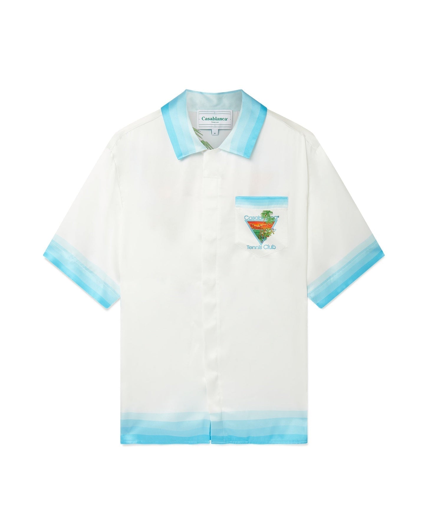 Palm Springs Icon Blue Cuban Collar Silk Shirt