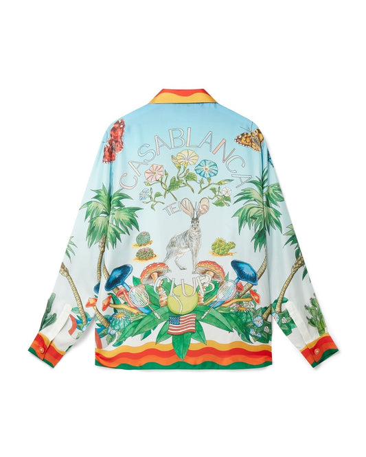 Palm Springs Tennis Club Cuban Collar Silk Shirt