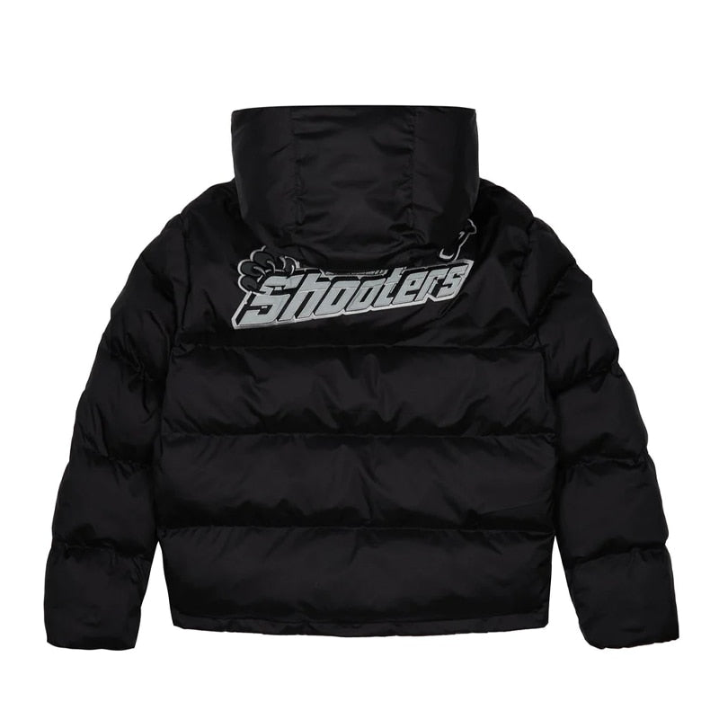 Shooters – Reflektierender Puffer in Schwarz mit Kapuze
