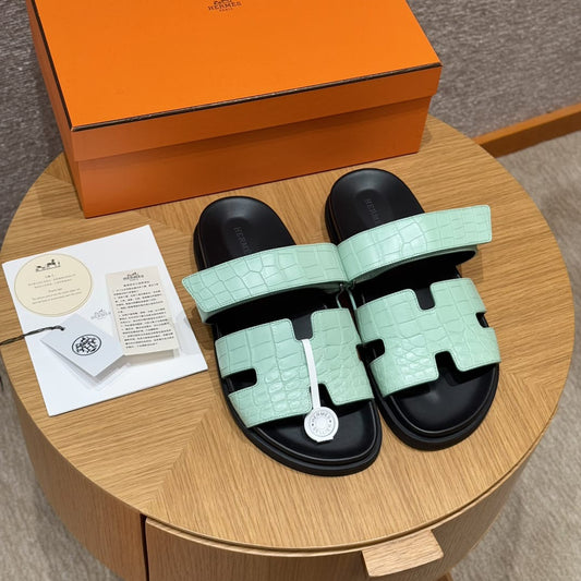 Hermès Cyprus Sandalen Cayman Blau
