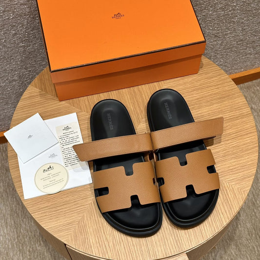 Hermès Braune Zypern-Sandalen