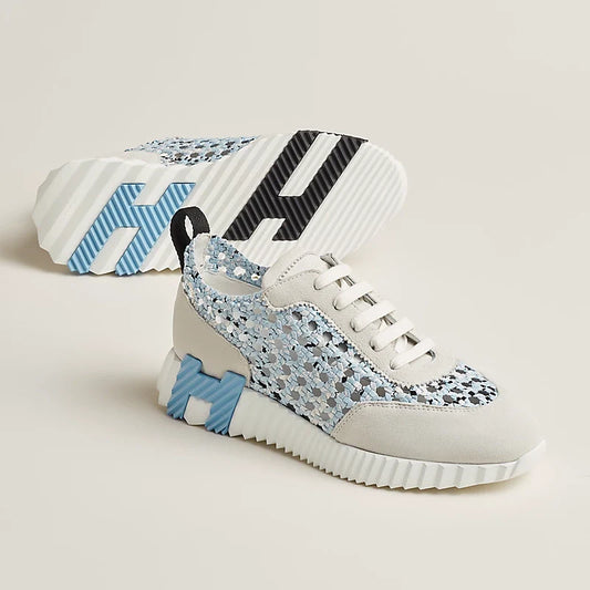 Hellblaue/weiße Hermès-Sneaker