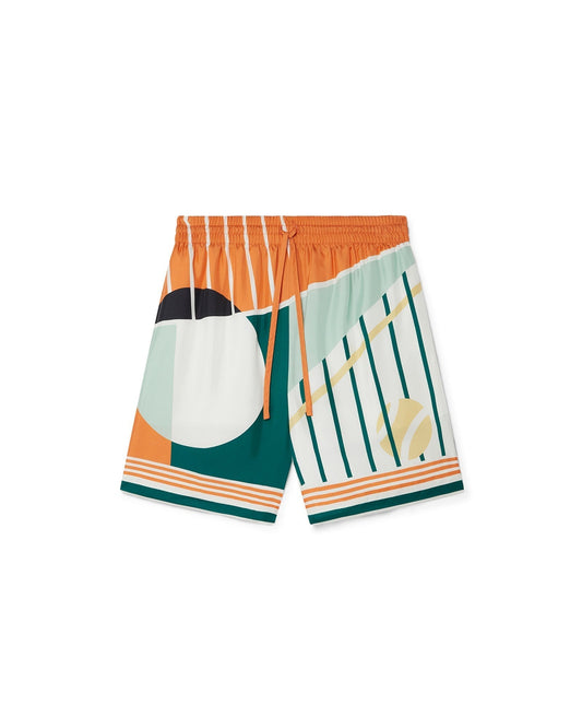 Court Abstrait Silk Shorts